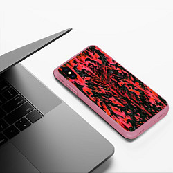 Чехол iPhone XS Max матовый Демонический доспех красный, цвет: 3D-малиновый — фото 2