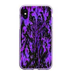 Чехол iPhone XS Max матовый Демонический доспех фиолетовый, цвет: 3D-светло-сиреневый