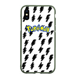 Чехол iPhone XS Max матовый Pokemon zippy, цвет: 3D-темно-зеленый