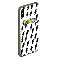 Чехол iPhone XS Max матовый Pokemon zippy, цвет: 3D-темно-зеленый — фото 2