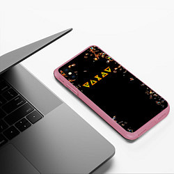 Чехол iPhone XS Max матовый Ведьмак из Ривии лого, цвет: 3D-малиновый — фото 2