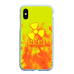 Чехол iPhone XS Max матовый Stalker yellow flame, цвет: 3D-голубой
