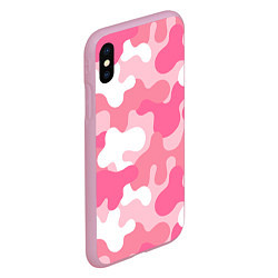 Чехол iPhone XS Max матовый Камуфляж розовый, цвет: 3D-розовый — фото 2
