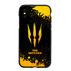 Чехол iPhone XS Max матовый The Witcher - gold gradient, цвет: 3D-черный