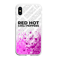 Чехол iPhone XS Max матовый Red Hot Chili Peppers rock legends посередине, цвет: 3D-белый