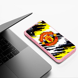 Чехол iPhone XS Max матовый Манчестер Юнайтед клуб краски, цвет: 3D-баблгам — фото 2