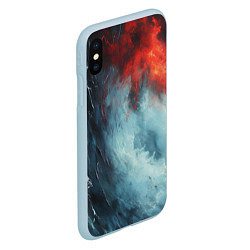 Чехол iPhone XS Max матовый Контраст воды и огня, цвет: 3D-голубой — фото 2