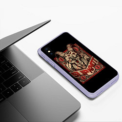 Чехол iPhone XS Max матовый Slipknot Бафомет, цвет: 3D-светло-сиреневый — фото 2