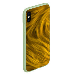 Чехол iPhone XS Max матовый Текстура желтой шерсти, цвет: 3D-салатовый — фото 2