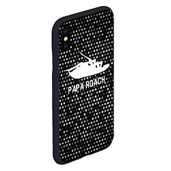 Чехол iPhone XS Max матовый Papa Roach glitch на темном фоне, цвет: 3D-черный — фото 2