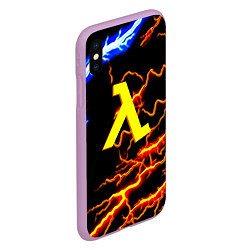 Чехол iPhone XS Max матовый Half Life молнии шторм, цвет: 3D-сиреневый — фото 2