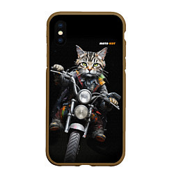 Чехол iPhone XS Max матовый Мотокот, цвет: 3D-коричневый