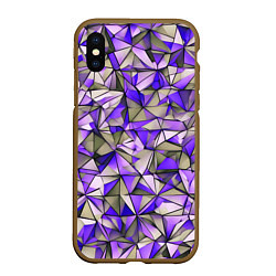 Чехол iPhone XS Max матовый Маленькие фиолетовые треугольники, цвет: 3D-коричневый