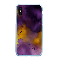 Чехол iPhone XS Max матовый Акварелика, цвет: 3D-голубой