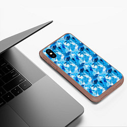 Чехол iPhone XS Max матовый Всплеск акварели, цвет: 3D-коричневый — фото 2