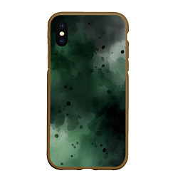 Чехол iPhone XS Max матовый Акварелика, цвет: 3D-коричневый