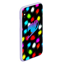 Чехол iPhone XS Max матовый Fairy Tail неоновые лого, цвет: 3D-светло-сиреневый — фото 2