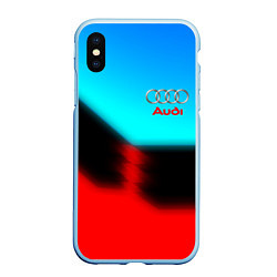 Чехол iPhone XS Max матовый AUDI sport brend color, цвет: 3D-голубой