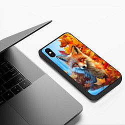 Чехол iPhone XS Max матовый Лиса осень-зима, цвет: 3D-черный — фото 2