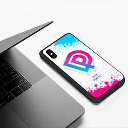 Чехол iPhone XS Max матовый Deep Purple neon gradient style, цвет: 3D-черный — фото 2