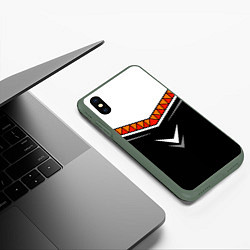 Чехол iPhone XS Max матовый Индейские мотивы в наши дни, цвет: 3D-темно-зеленый — фото 2
