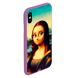 Чехол iPhone XS Max матовый Нейросеть - Мона Лиза в стиле Pixar, цвет: 3D-фиолетовый — фото 2