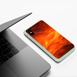 Чехол iPhone XS Max матовый Яркий огонь, цвет: 3D-салатовый — фото 2