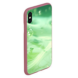 Чехол iPhone XS Max матовый Зеленая вода с пузырями, цвет: 3D-малиновый — фото 2