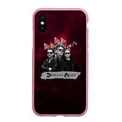 Чехол iPhone XS Max матовый Depeche Mode - spirit tour, цвет: 3D-розовый