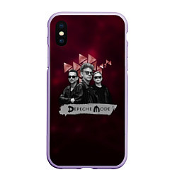 Чехол iPhone XS Max матовый Depeche Mode - spirit tour, цвет: 3D-светло-сиреневый