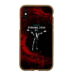 Чехол iPhone XS Max матовый Depeche Mode - personal jesus dave, цвет: 3D-коричневый