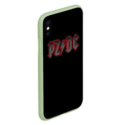 Чехол iPhone XS Max матовый PZDC - ACDC, цвет: 3D-салатовый — фото 2