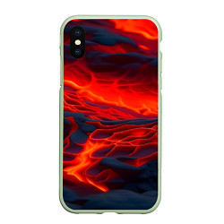 Чехол iPhone XS Max матовый Текущая магма, цвет: 3D-салатовый