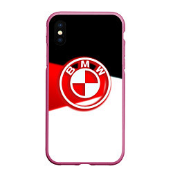 Чехол iPhone XS Max матовый BMW geometry sport, цвет: 3D-малиновый