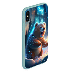 Чехол iPhone XS Max матовый Полярный мишка, цвет: 3D-мятный — фото 2