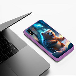 Чехол iPhone XS Max матовый Полярный мишка, цвет: 3D-фиолетовый — фото 2