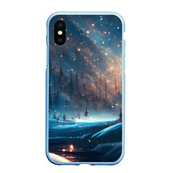 Чехол iPhone XS Max матовый Сказочный лес, цвет: 3D-голубой