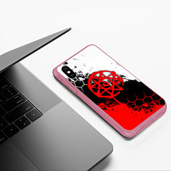 Чехол iPhone XS Max матовый Печать Альфонса - стальной алхимик, цвет: 3D-малиновый — фото 2