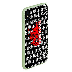 Чехол iPhone XS Max матовый Samurai japan symbol, цвет: 3D-салатовый — фото 2