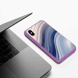 Чехол iPhone XS Max матовый Blue liquid, цвет: 3D-фиолетовый — фото 2