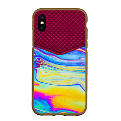 Чехол iPhone XS Max матовый Разводы мыльного пузырька, цвет: 3D-коричневый