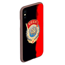 Чехол iPhone XS Max матовый СССР страна наша, цвет: 3D-коричневый — фото 2