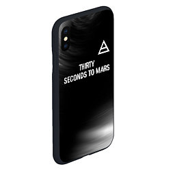 Чехол iPhone XS Max матовый Thirty Seconds to Mars glitch на темном фоне посер, цвет: 3D-черный — фото 2