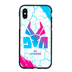 Чехол iPhone XS Max матовый Die Antwoord neon gradient style, цвет: 3D-черный