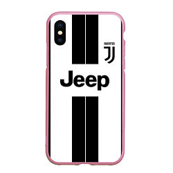 Чехол iPhone XS Max матовый Juventus collection, цвет: 3D-розовый