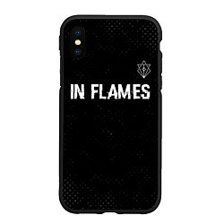 Чехол iPhone XS Max матовый In Flames glitch на темном фоне посередине, цвет: 3D-черный
