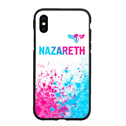 Чехол iPhone XS Max матовый Nazareth neon gradient style посередине, цвет: 3D-черный