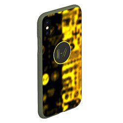 Чехол iPhone XS Max матовый Twenty one pilots yellow music, цвет: 3D-темно-зеленый — фото 2