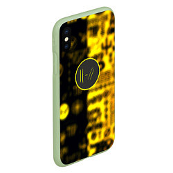 Чехол iPhone XS Max матовый Twenty one pilots yellow music, цвет: 3D-салатовый — фото 2