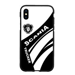 Чехол iPhone XS Max матовый Scania дальнобойщик, цвет: 3D-черный